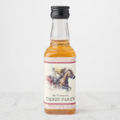 水彩競走馬ダービーレッド リキュールボトルラベル (正面)