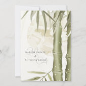 水彩竹イラストレーション結婚式招待状 招待状 (裏面)
