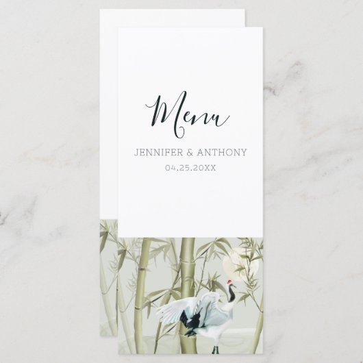 水彩竹ク日本のレーン メニュー (正面/裏面)