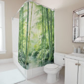 水彩竹日本の林 シャワーカーテン (インサイチュ)