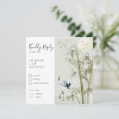 水彩竹月と鶴の鳥 (スタンド正面)