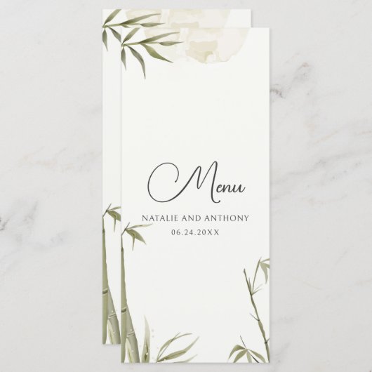 水彩竹木イラストレーション メニュー (正面/裏面)