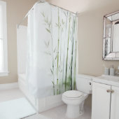 水彩竹林の隠れ家 和風スタイル シャワーカーテン (インサイチュ)