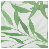 水彩竹葉枝つる植物林 ファブリック (クローズアップ)