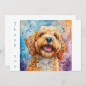 水彩笑顔のゴルデンドール サンキューカード (正面/裏面)
