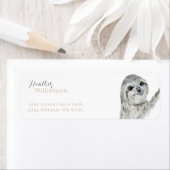 水彩笑顔のナマケモノ ラベル (インサイチュ)