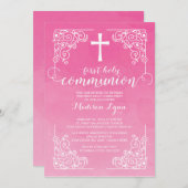 水彩第モダン一聖餐会招待状 招待状 (正面/裏面)