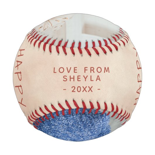 水彩第一父の日の台本2枚 野球ボール (裏面)