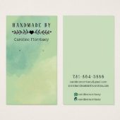 水彩筆の緑のイヤリング ディスカード (正面&裏面)