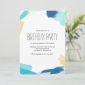 水彩筆タッチの誕生日パーティー 招待状 (スタンド正面)