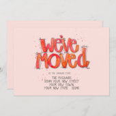 水彩筆文字でお伝えします 新しいお家に引っ越しました 案内状 (正面/裏面)