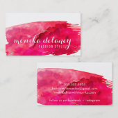 水彩筆画スタイリッシュクリエイティブトレンディー赤 名刺 (正面/裏面)