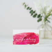 水彩筆画スタイリッシュクリエイティブトレンディー赤 名刺 (スタンド正面)