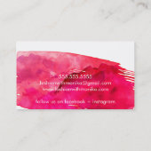 水彩筆画スタイリッシュクリエイティブトレンディー赤 名刺 (裏面)