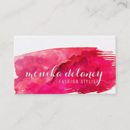 水彩筆画スタイリッシュクリエイティブトレンディー赤 名刺