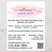 水彩筆致のメイクアップアーティスト広告 チラシ (正面)