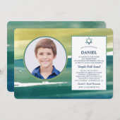 水彩筆致の写真招待状 招待状 (正面/裏面)