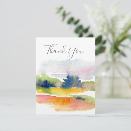 '水彩筆跡のあるおもしろい'抽象芸術 サンキューカード (スタンド正面)