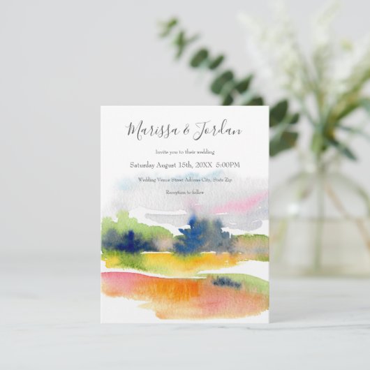 '水彩筆跡のあるおもしろい'抽象芸術 招待状 (スタンド正面)