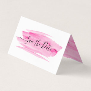 水彩筆跡の写真日付カードを保存 名刺