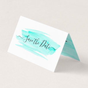 水彩筆跡の写真日付カードを保存 名刺