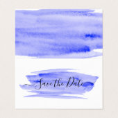 水彩筆跡の写真日付カードを保存 名刺 (外部フラット)