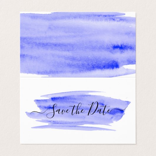 水彩筆跡の写真日付カードを保存 名刺 (外部フラット)