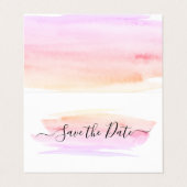 水彩筆跡の写真日付カードを保存 名刺 (外部フラット)