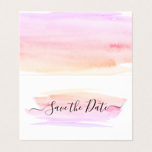 水彩筆跡の写真日付カードを保存 名刺 (外部フラット)