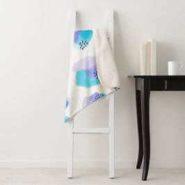 水彩筆跡シェルパブランケット シェルパブランケット