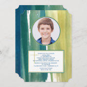 水彩筆跡写真招待状 招待状 (正面/裏面)