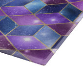 水彩等角投影(金ゴールドと大理石銀河系) カッティングボード (角)