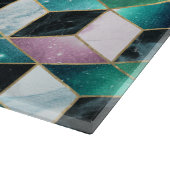 水彩等角投影(金ゴールドと大理石銀河系) カッティングボード (角)