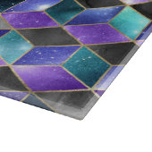 水彩等角投影(金ゴールドと大理石銀河系) カッティングボード (角)