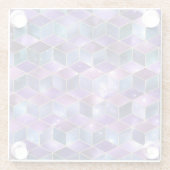 水彩等角投影(金ゴールドと大理石銀河系) ガラスコースター (裏面)