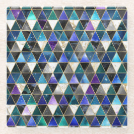 水彩等角投影(金ゴールドと大理石銀河系) ガラスコースター