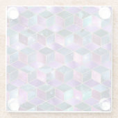 水彩等角投影(金ゴールドと大理石銀河系) ガラスコースター (裏面)