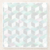 水彩等角投影(金ゴールドと大理石銀河系) ガラスコースター (裏面)