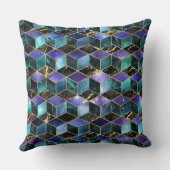 水彩等角投影(金ゴールドと大理石銀河系) クッション (裏面)