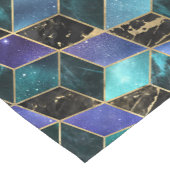 水彩等角投影(金ゴールドと大理石銀河系) ショートテーブルランナー (コーナー)