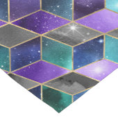 水彩等角投影(金ゴールドと大理石銀河系) ショートテーブルランナー (コーナー)