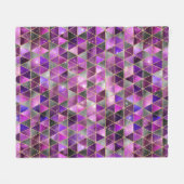 水彩等角投影(金ゴールドと大理石銀河系) フリースブランケット (正面(横))