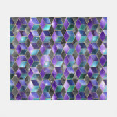 水彩等角投影(金ゴールドと大理石銀河系) フリースブランケット (正面(横))