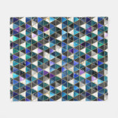 水彩等角投影(金ゴールドと大理石銀河系) フリースブランケット (正面(横))