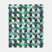 水彩等角投影(金ゴールドと大理石銀河系) フリースブランケット (正面)