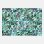 水彩等角投影(金ゴールドと大理石銀河系) ラッピングペーパーシート (正面)