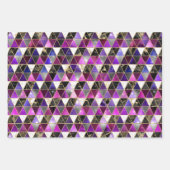 水彩等角投影(金ゴールドと大理石銀河系) ラッピングペーパーシート (正面)