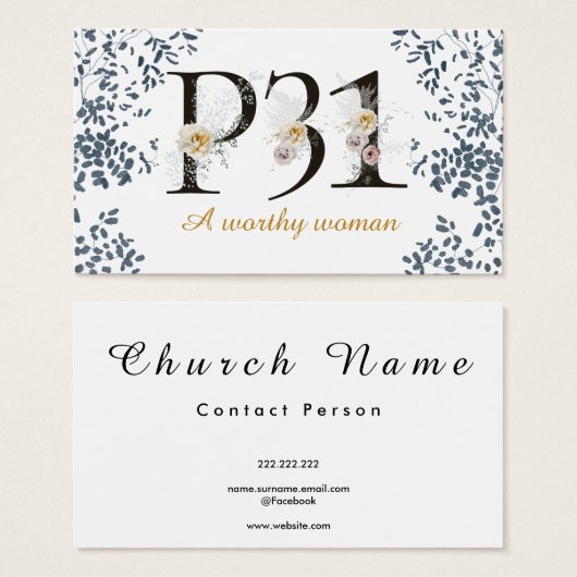 水彩箴言31キリスト教メッセージカード (正面&裏面)