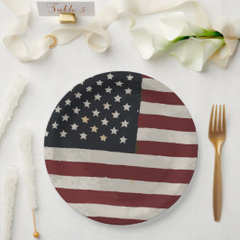 水彩米国国旗7月4日 ペーパープレート