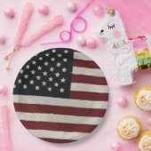 水彩米国国旗7月4日 ペーパープレート (パーティー)